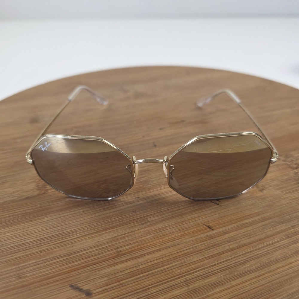 Ray-Ban RB 1972 Octagon Sunglasses Mens 54-19 Gold Brown Evolve Italy 001/B3